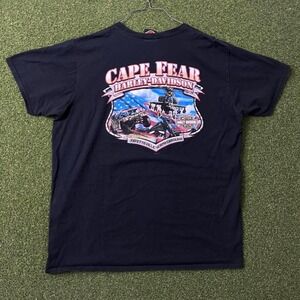Harley Davidson Graphic Black Cape Fear Fayetteville North Carolina Tee Shirt